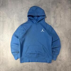 Y2K Light Blue Jordan Faded Distressed Boxy Hoodie